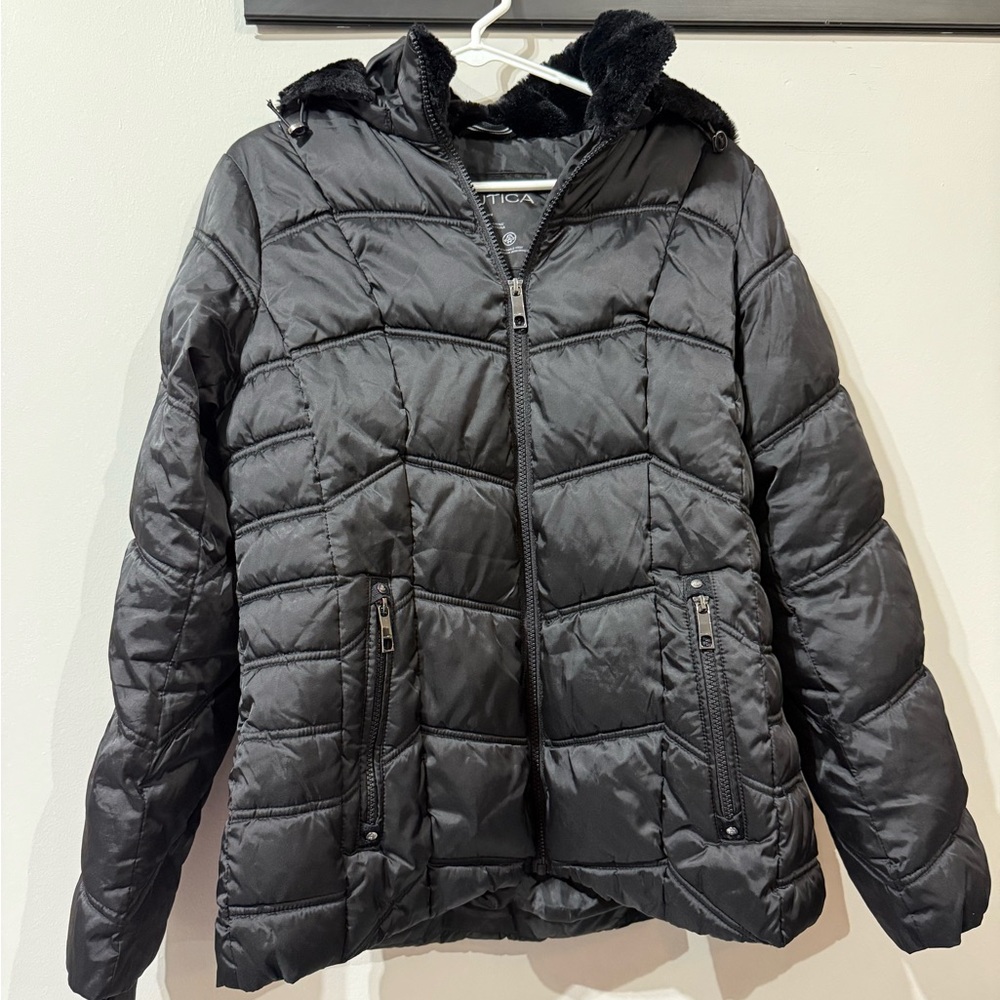 Nautica Women's Charcoal Puffer Jacket